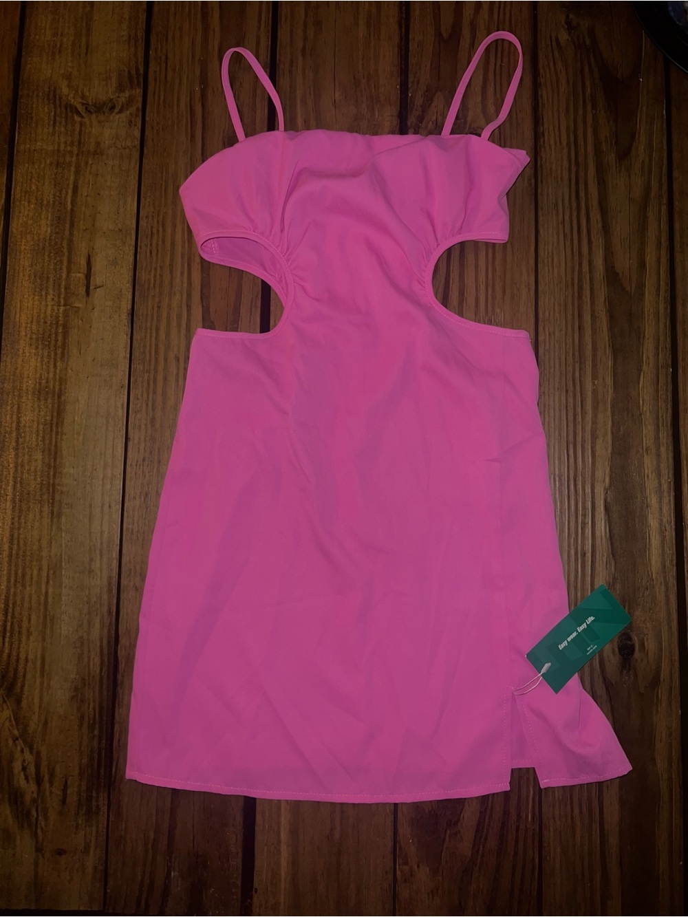 SHEIN Pink Cutout Spaghetti Strap Mini Dress